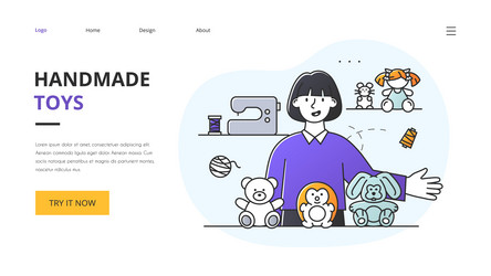 small business concept with maker plush stuffed vector image