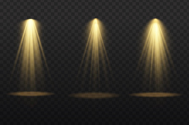 Spotlight projector light effect with yellow rays Vector Image