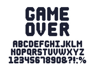 8-Bit Pixel Game Font vector