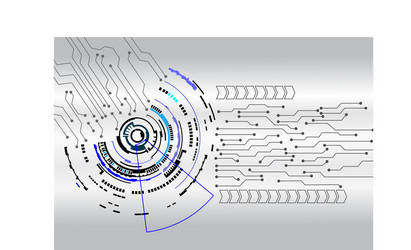 abstract technology with circuit board on gray vector image