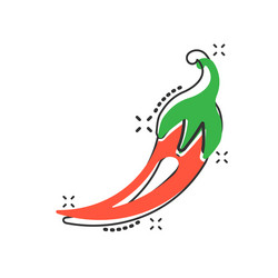 Cartoon chili pepper icon in comic style spicy vector
