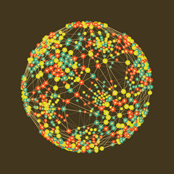 connection structure globe grid sphere vector image