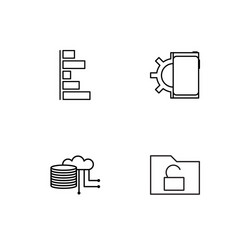 data analytics linear icons set simple outline vector image