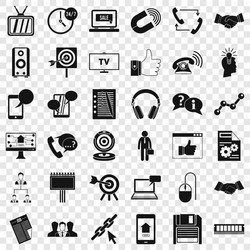 Database icons set simple style vector