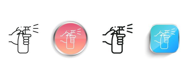 disinfection icon thin linear regular and button vector image