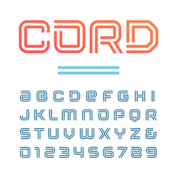 linear font alphabet with stripes effect letters vector image