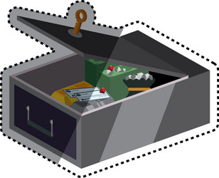 Safe deposit strongbox key vector