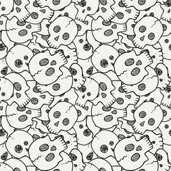 Seamless pattern with random skulls vector
