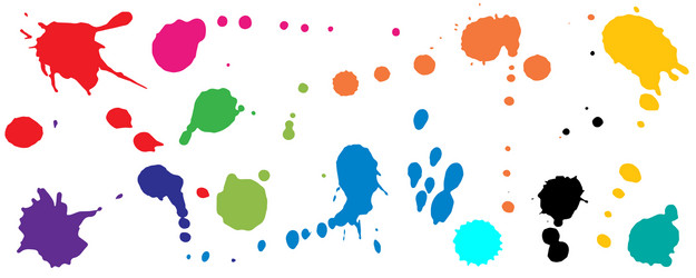 set ink blots and splashes colorful splatter vector image