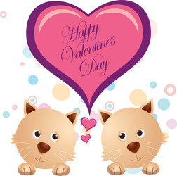 A pair cats with heart and message vector