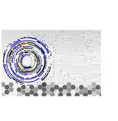 abstract technology with circuit board on gray vector