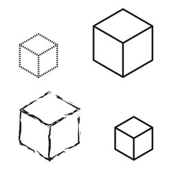 cube icon set geometric shapes abstract vector image