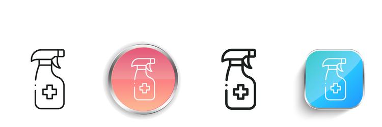disinfection icon thin linear regular and button vector image