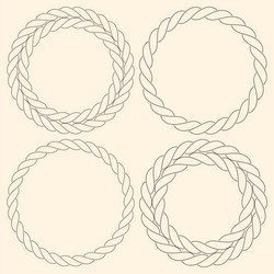 minimalist rope simple round frames set vector image