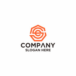 se initial monogram logo with hexagonal shape vector image