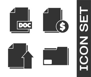 set document folder doc file upload vector image
