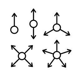 set multi-directional arrows one two three vector image