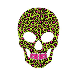skull silhouette with a leopard print pattern vector image