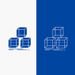 arrange design stack 3d box line and glyph web vector image