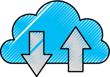 cloud computing with arrows vector image