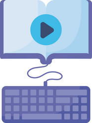 Computer keyboard with book on white background vector