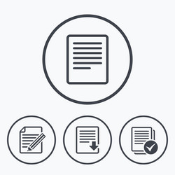 Document icons download file and checkbox vector