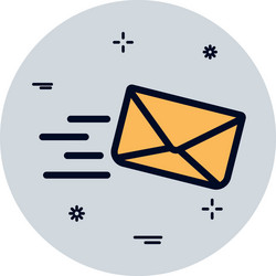 isolated envelope message fill block style icon vector image