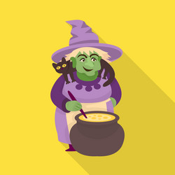 isolated object witch and pot symbol set vector image