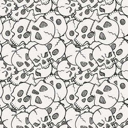 seamless pattern with random skulls vector image