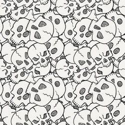 Seamless pattern with random skulls vector