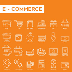 Set of thin lines web icons for e-commerce vector