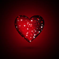 shiny red heart with little sparkles hearts vector