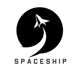 spaceship icon of space ship rocket and shuttle vector image