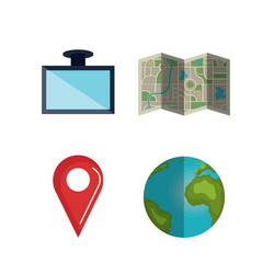 Gps navigation app icons vector