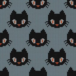 Halloween knitted pattern seamless knitting vector