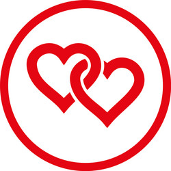 Two hearts logo Royalty Free Vector Image - VectorStock