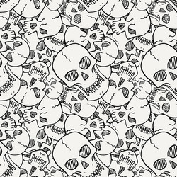 Seamless pattern with random skulls vector