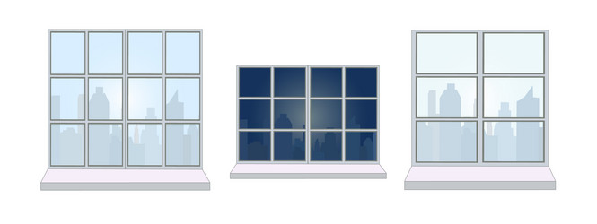 set various window frames view from vector