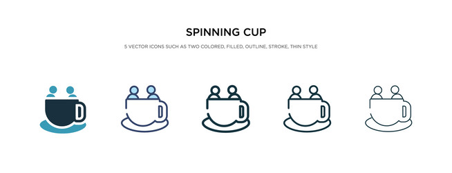 Spinning cup icon in different style two colored vector