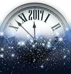 2017 new year background with clock vector image
