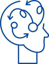 algorithmic thinking line icon concept vector image