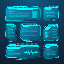 blue futuristic hud or ui elements sci-fi user vector image