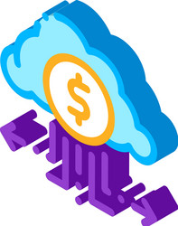 Charge money through cloud storage isometric icon vector