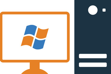 computer desktop monitor pc icon simple editable vector image