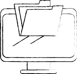 computer display with folder vector image