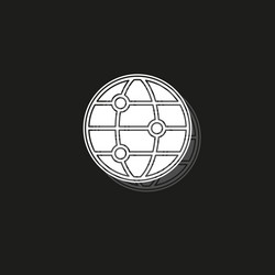 Global network icon internet technology abstract vector