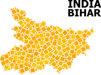 Gold square pattern map bihar state Royalty Free Vector