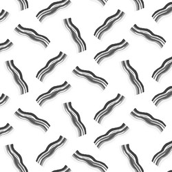 hand drawn of raw bacon slices pattern vector