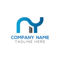 Initial letter ny logo design template digital Vector Image