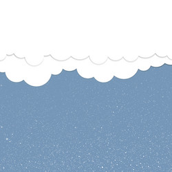 Paper clouds on a background of snow vector